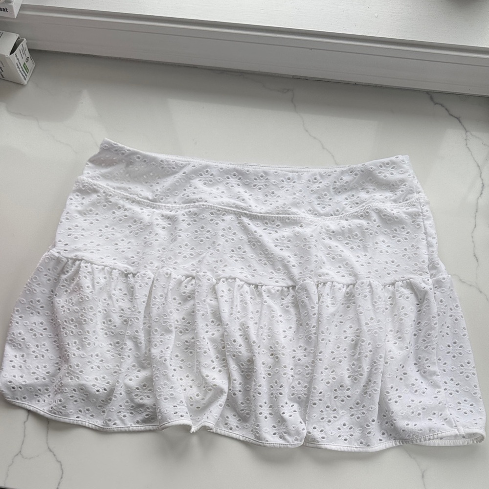 Lilly Pulitzer Gardenia Resort White Match Point Eyelet Skort Size Large
